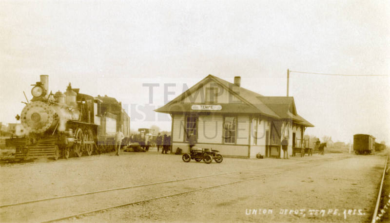 Tempe Railroad Depot at Third Street and Train