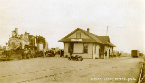 Tempe Railroad Depot at Third Street and Train