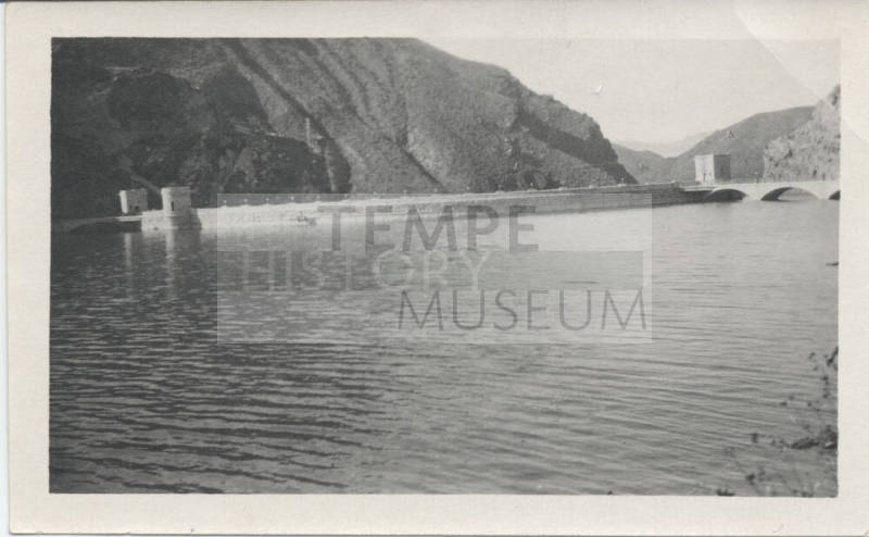 Top of Roosevelt Dam-West from Reservoir