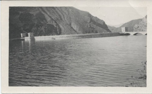 Top of Roosevelt Dam-West from Reservoir