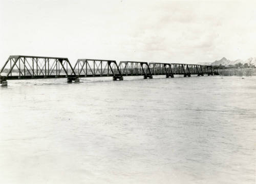 Southern Pacific Railroad Bridge During Flood