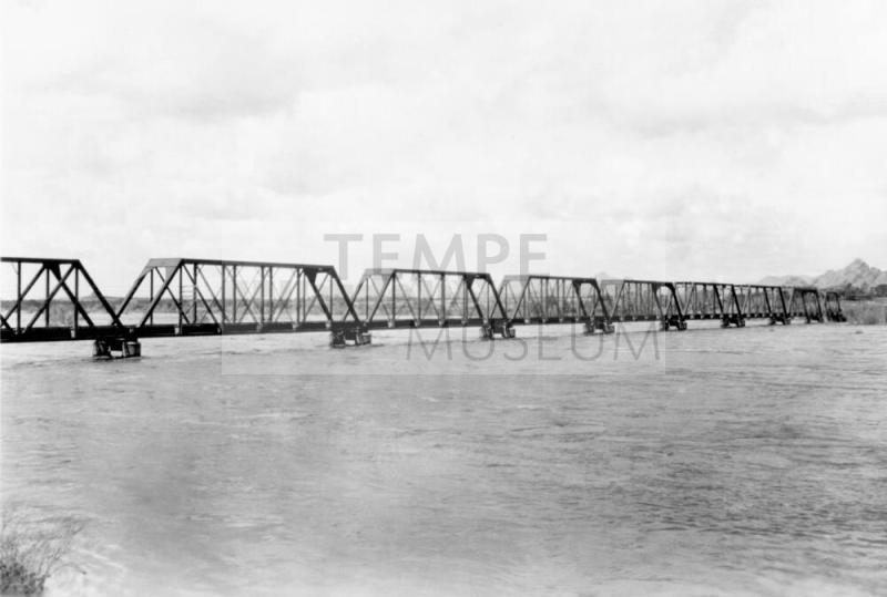Southern Pacific Railroad Bridge During Flood