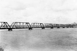 Southern Pacific Railroad Bridge During Flood