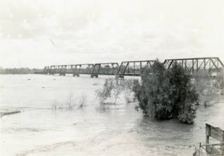 Southern Pacific Railroad Bridge During Flood