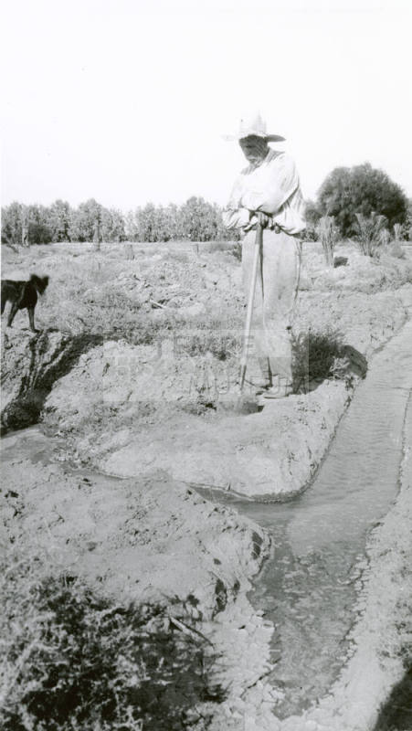 Irrigation Ditch and Man