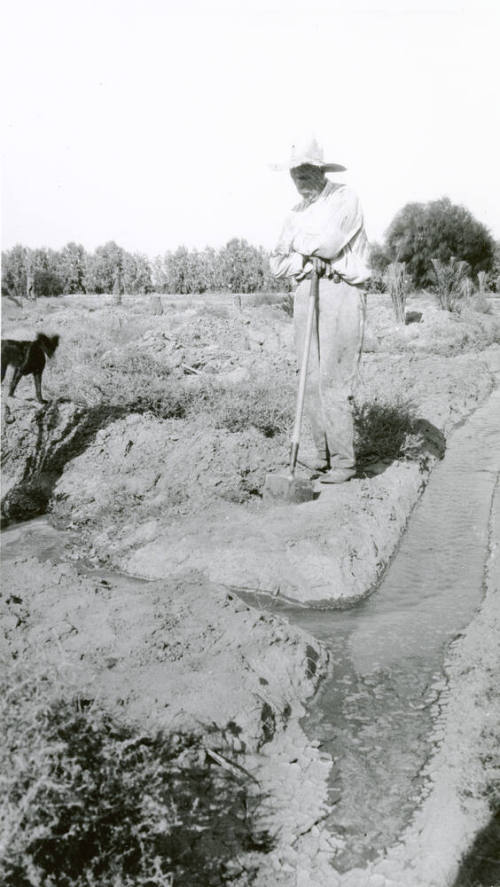 Irrigation Ditch and Man