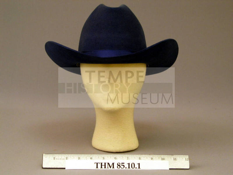 Blue felt cowboy hat