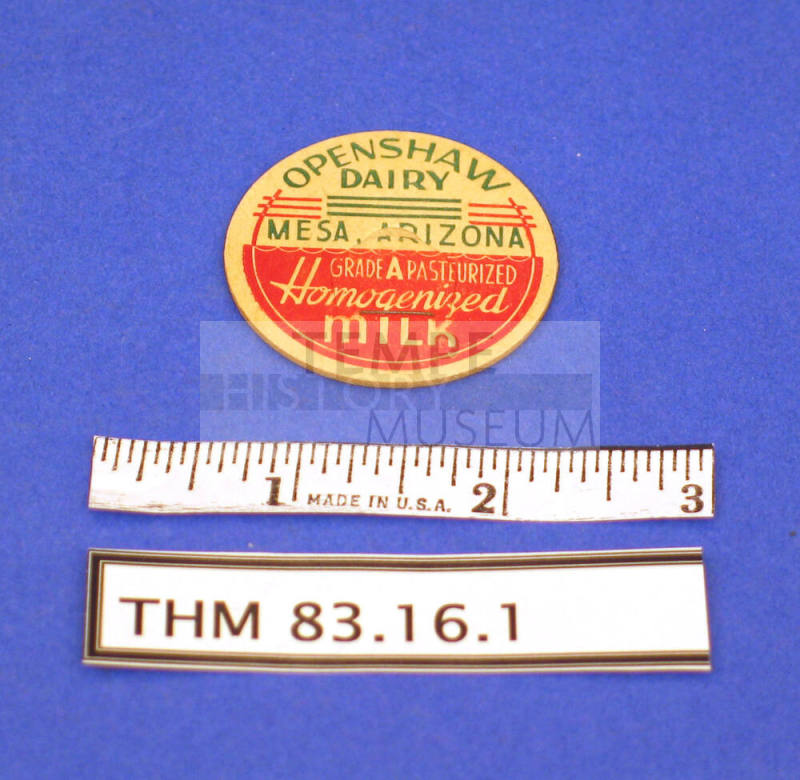 Openshaw Dairy milk bottle cap