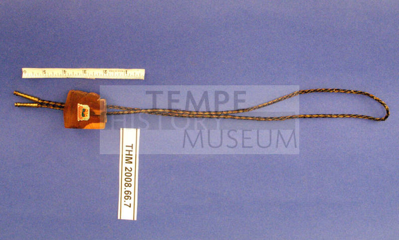 Bola tie, Arizona wooden state with flag