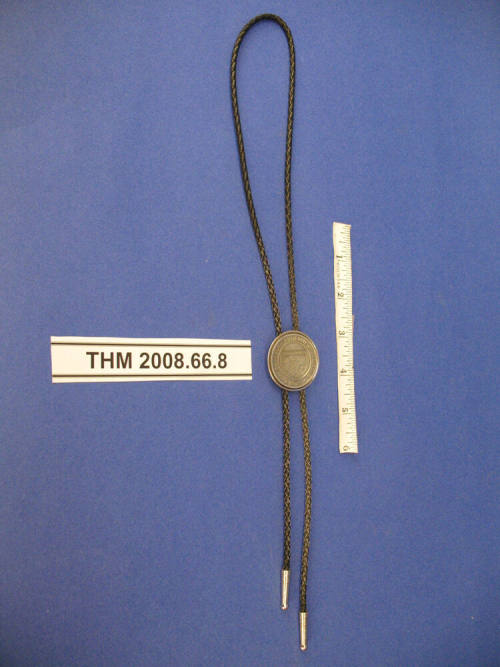 Bola Tie, silver-tone Arizona Seal on a Medallion