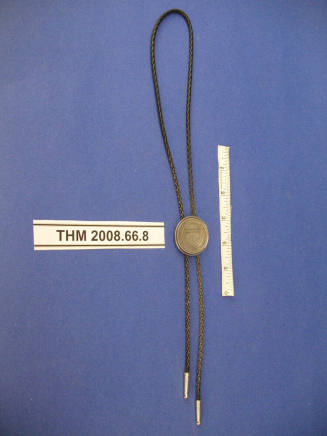 Bola Tie, silver-tone Arizona Seal on a Medallion