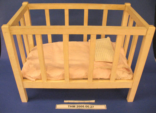 Wooden Doll Crib with Bedding