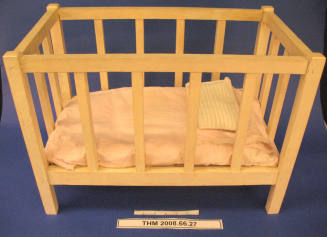Wooden Doll Crib with Bedding