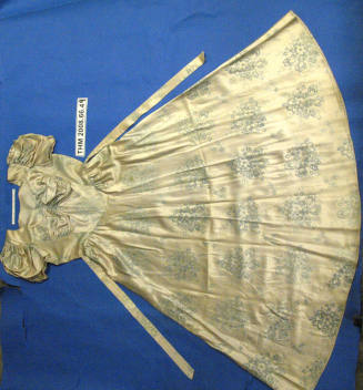 Satin Formal with Flocked Light Blue Print