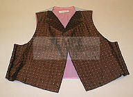 Mens vest of brown fabric.  For Tempe Centennial