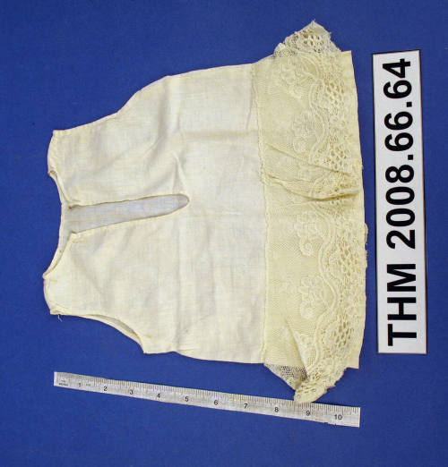 Ivory Sleeved Baby Dress with Lace Hem