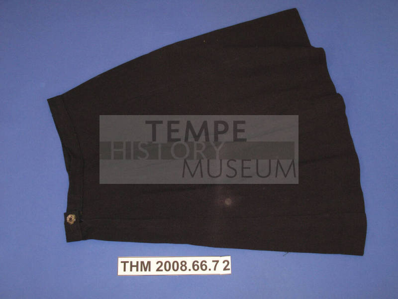 Navy Crepe A-Line Skirt with two Pleats.