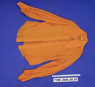 Tangerine orange long-sleeve blouse