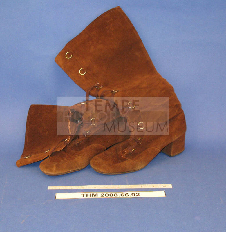 Brown Suede Lace-Up Boots