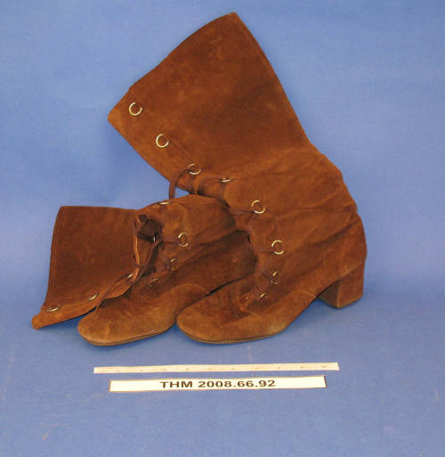 Brown Suede Lace-Up Boots