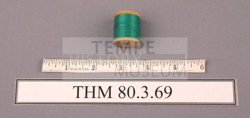 Spool, Wood with Turquoise Thread