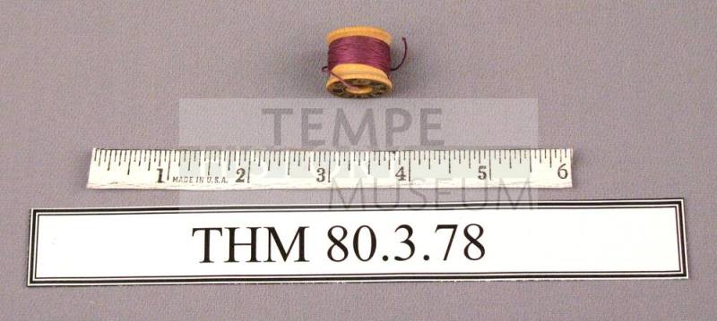 Spool, Wood with Purple Thread