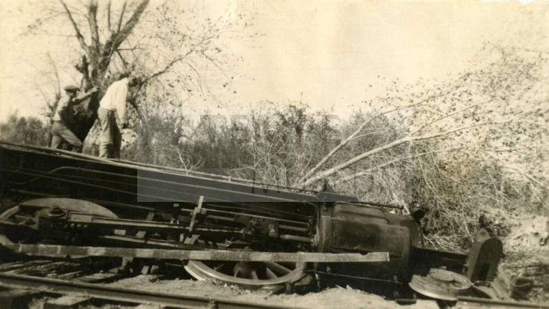 Southern Pacific Train Wreck Near Creamery,Tempe, Arizona.