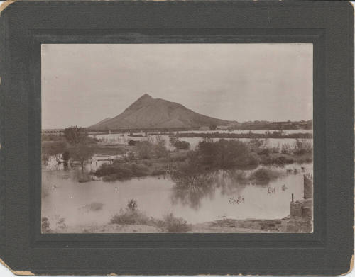 Tempe Butte with Salt River in Flood, Tempe, Arizona