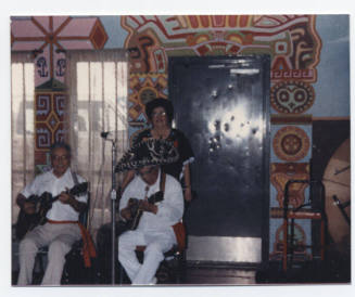 Paul Chavairia, Mike Gamboa and Josie Sanchez at Fiesta Patrias 1986