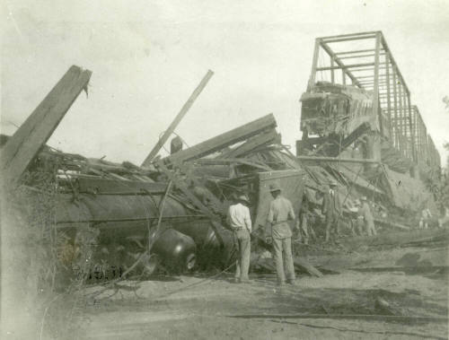 OS-143   Wreak of Maricopa and Phoenix Railroad on Bridge