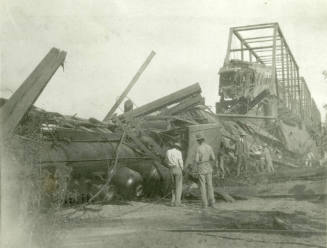 OS-143   Wreak of Maricopa and Phoenix Railroad on Bridge