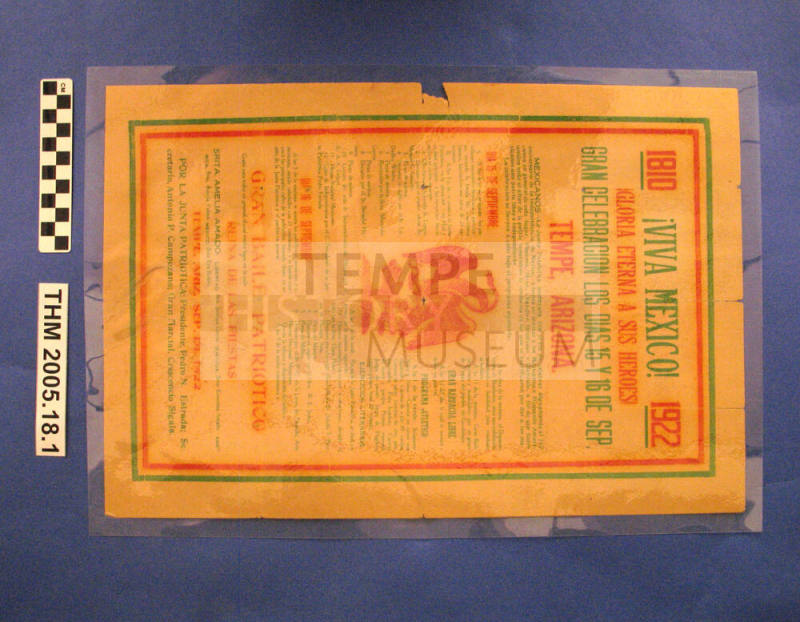 "Gran Celebracion Los Dias 15 & 16 de Sep" (Mexican Independence Day in Tempe 1922)