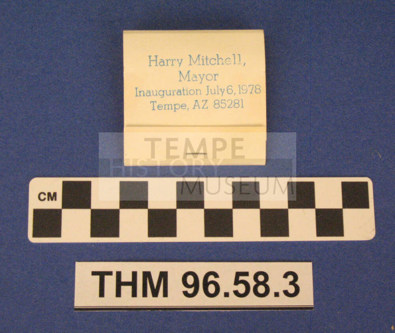 Harry Mitchell Mayor Inauguration 7/6/78 Matchbook