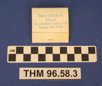 Harry Mitchell Mayor Inauguration 7/6/78 Matchbook