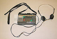 Radio, Sony Walkman, FM/AM, Black with head phones