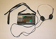 Radio, Sony Walkman, FM/AM, Black with head phones