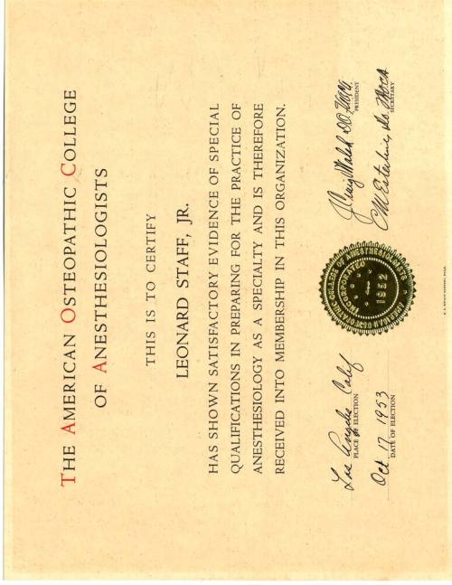 American Osteopathic College of Anesthesiologists