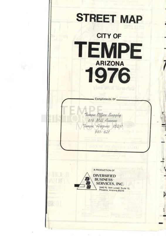 Street Map, City of Tempe 1976