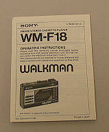 Book, Sony Walkman WM-F 18 Instructions