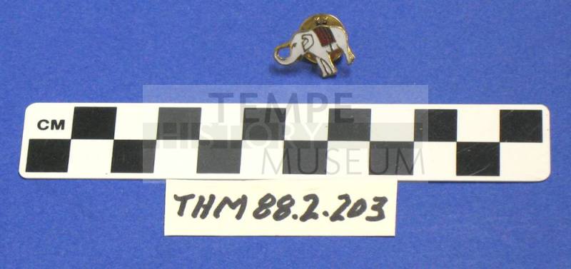 White enamel elephant lapel pin