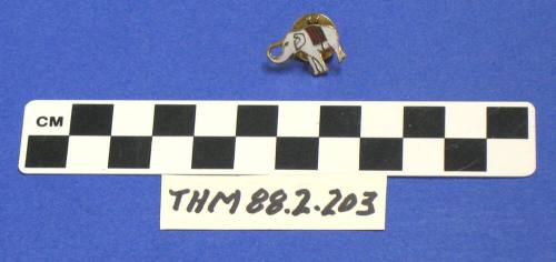 White enamel elephant lapel pin
