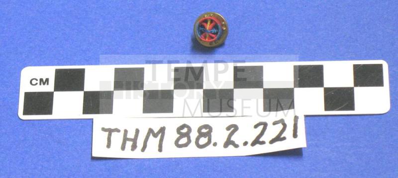 Red and blue cloth lapel pin