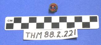 Red and blue cloth lapel pin