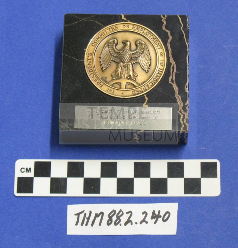 President's Committee on Employment of the Handicapped Medallion on Marble