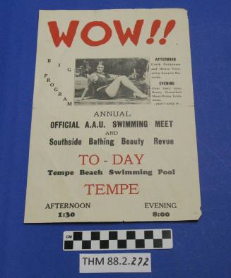 Handbill for Annual Tempe Beach Swim Meet