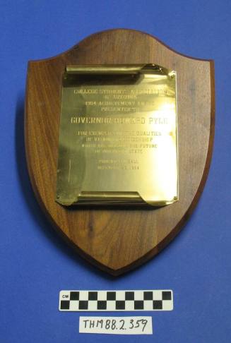 College Students Association of Arizona 1954 Achievement Award to Governor Pyle