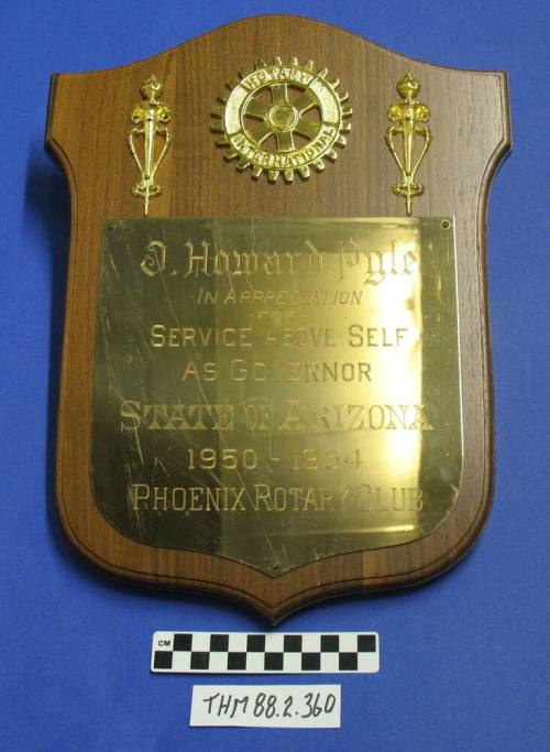 Phoenix Rotary Club Plaque to J. Howard Pyle