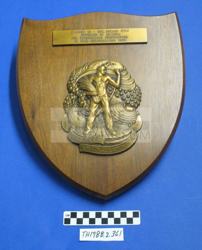 Goodyear Soil Conservation Award Plaque to Howard Pyle