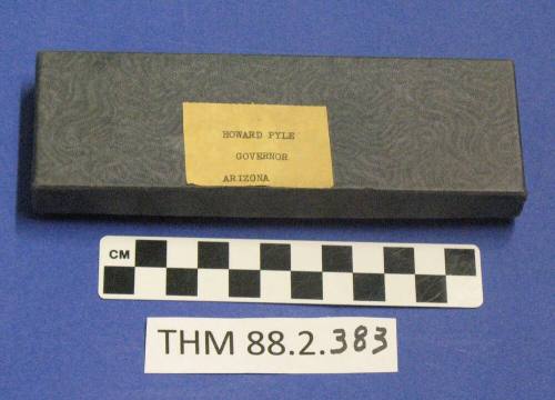 Box with "Howard Pyle Governor Arizona" label