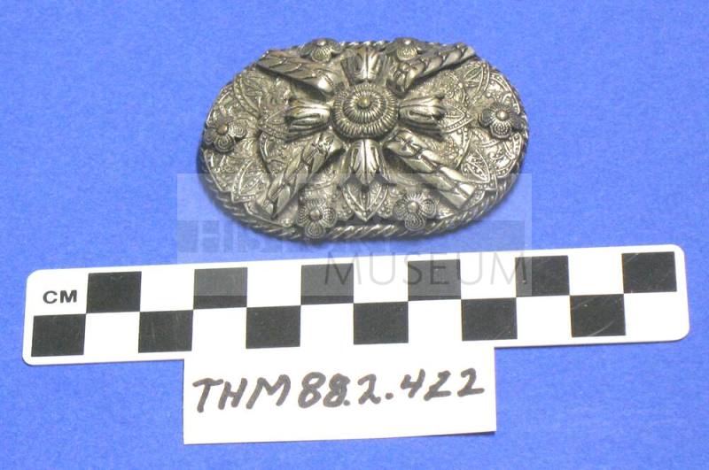 Marcasite intricately cut brooch
